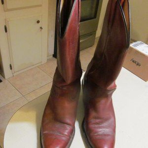 Vintage Frye Men's Western Boots Brown Red Leather Pull On Boots 10 D